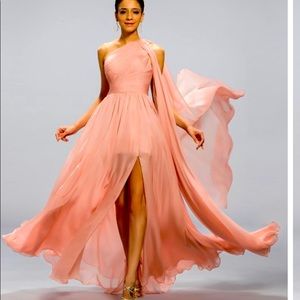 New Classy one shoulder split front evening dress